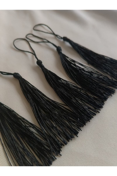 ULUPAMİR Black Tassel Fringed Pompom 5 Pieces