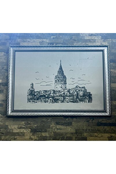Accessories 50x70 cm Camlı Dekoratif Çerçeve | Klasik Gümüş Tasarım