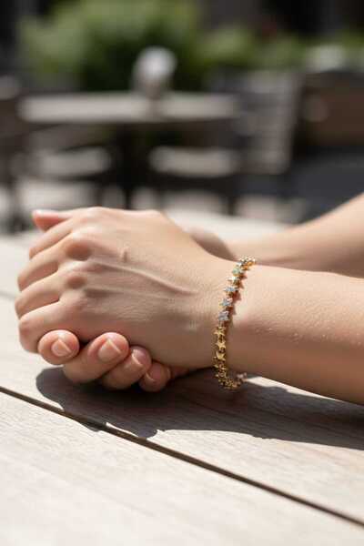 Aware Time Xuping Non-Tarnish Steel Zircon Stone Bracelet