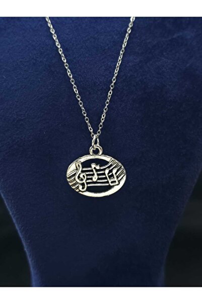 sarıyer silver Treble Clef Musical Note Musician Steel Necklace Musical Note ...