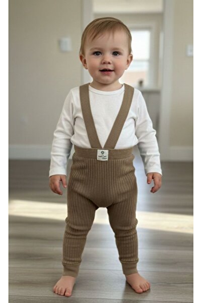 ninnigo Çapraz Askılı Esnek Triko Slopet Tayt Tulum 2-6 Yaş