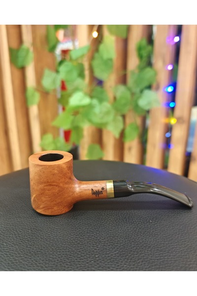Dapper Bent Billiard Briar Gül Kökü Pipo 9 mm Filtreli