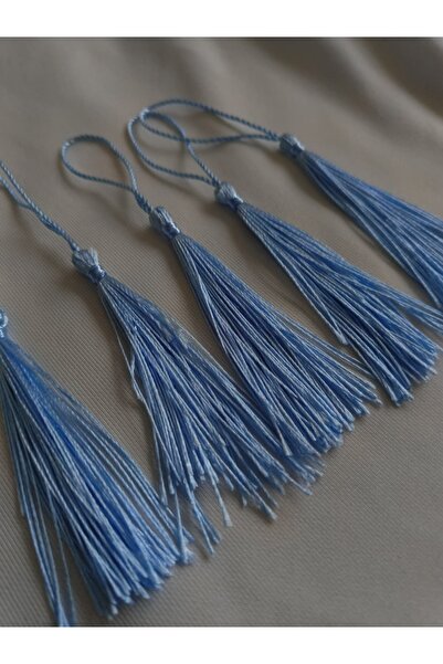 ULUPAMİR 5 Pieces of Blue Fringed Pompom Tassels