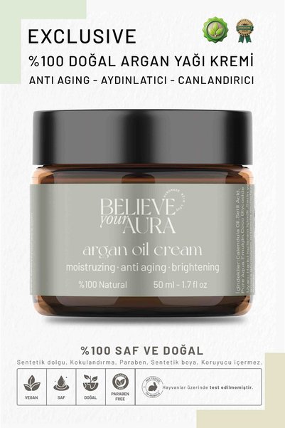 Believe Your Aura Argan Yağı Cilt Bakım Kremi - Anti Aging Canlandırıcı Kırış...