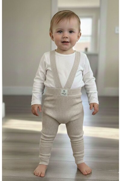 ninnigo Çapraz Askılı Esnek Triko Slopet Tayt Tulum 2-6 Yaş