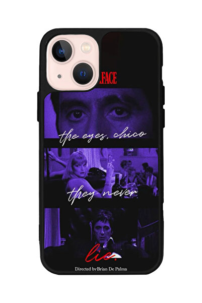 SCALETA CASE iPhone 13 Uyumlu Tony Montana Tasarımlı Glossy Mat Siyah Silikon...
