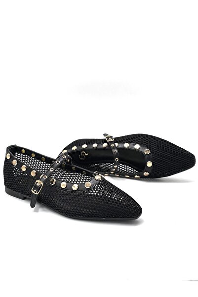 KİNDEP (Gedik Paşalı) Troklu Daily Women's Flat Shoes Black