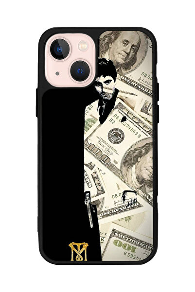 SCALETA CASE iPhone 13 Uyumlu Tony Montana Tasarımlı Glossy Mat Siyah Silikon...
