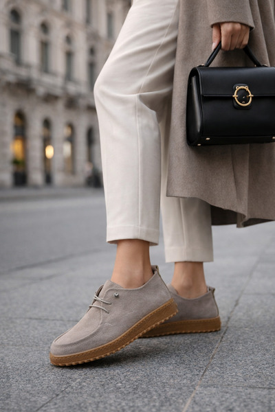 Gold Step Kadın Süet Şık Günlük Ayakkabı