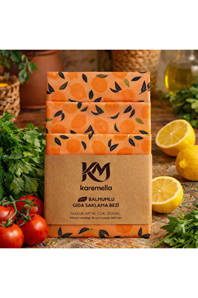 Karemella %100 Organik ve Doğal Balmumlu Tekrar Kullanılabilen Balmumu Gıda S...