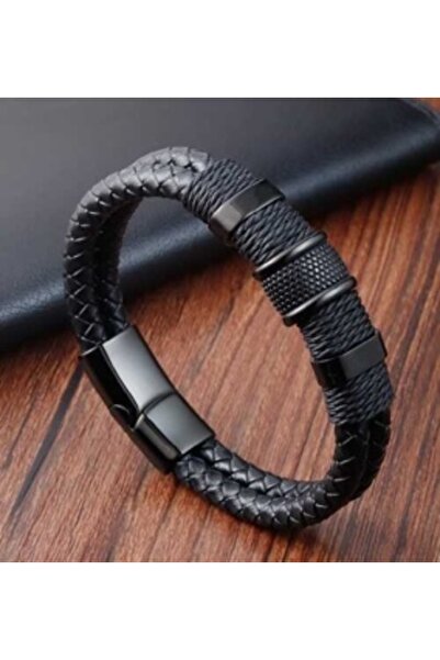 OutfitModa Bratara piele neagra