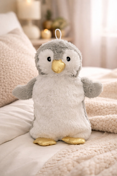 MİNGODAN Peluş Penguen Sıcak Su Torbası - Yumuşak Kılıflı Termofor, Regl ve K...