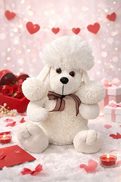 ZİVENTA 35 cm Sevimli Peluş Köpek Oyuncak Sevgililer Günü/Özel Gün Hediyesi Y...