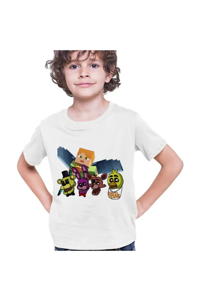 OEM Tricou Copii Baieti Fnaf Minecraft Five Nights at Freddy Horror Halloween