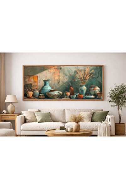 Tuba Decor Tek Parça Gerçek Ahşap Yatay Panorama Çerçeveli Tablo