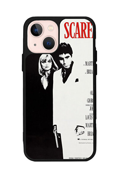 SCALETA CASE iPhone 15 Uyumlu Tony Montana Tasarımlı Glossy Mat Siyah Silikon...