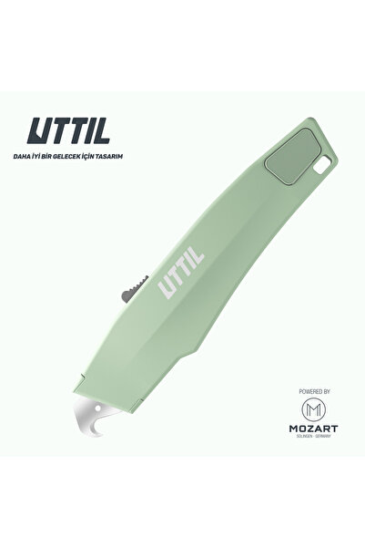 UTTIL PRUK06-H Otomatik Geri Çekmeli Kanca Bıçaklı Güvenlik Maket Bıçağı Güçl...