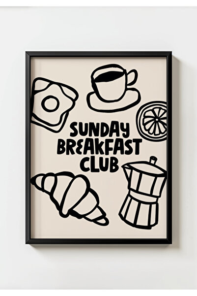 MIOVI WORKS Nedeljni klub doručka | Minimalistički poster za dekoraciju zidov...