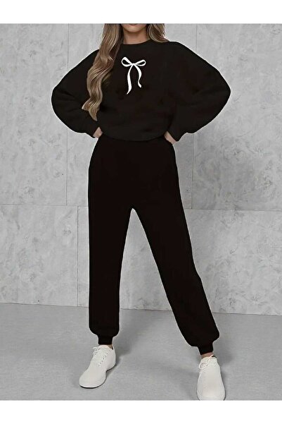 tkn your style Women's Top and Bottom Set Minimal Ribbon Fashion Print Design...