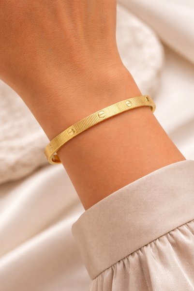 BALVORA VENTO Women's Steel Gold Clamp Does Not Lose Its Color