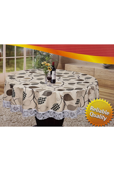 Valerium مفرش طاولة دائري شفاف مقاوم للماء وقابل للمسح ومغطى بالـ PVC مقاس 15...