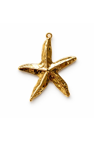 Hanori Accessory Deniz Yıldızı Figürlü Metal Kolye Ucu, Metal Charm, Çanta Sü...