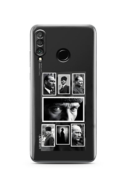 moonset Huawei P30 Lite Uyumlu Baskılı Yumuşak Silikon Şeffaf Telefon Kılıfı