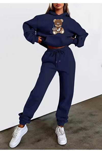 tkn your style Women's Top and Bottom Set with Cap, Teddy Bear Fashion Print ...