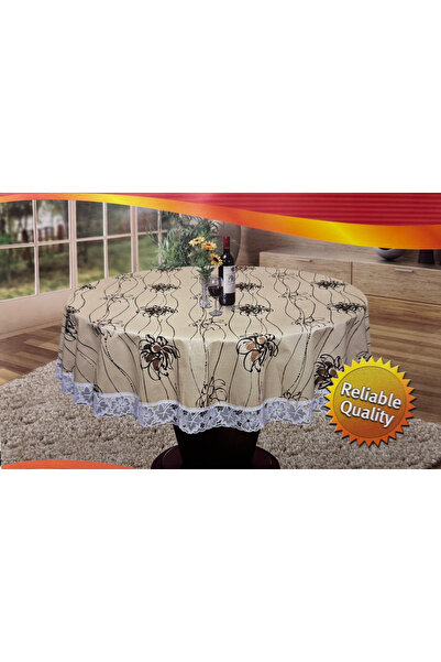 Valerium Luxury Pvc Coated Wipeable Waterproof Transparent Oilcloth Round Tab...