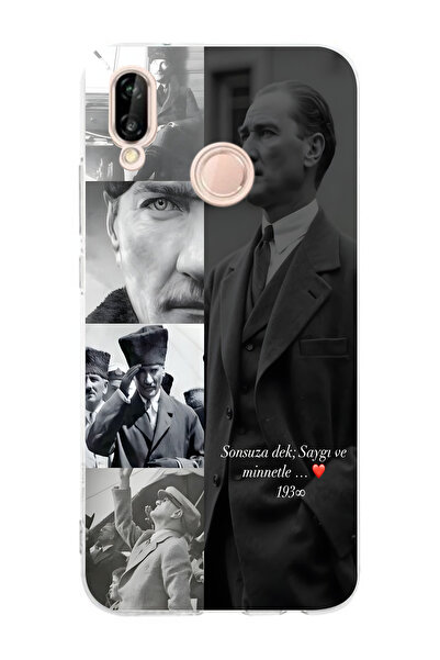 moonset Huawei P20 Lite Uyumlu Baskılı Yumuşak Silikon Şeffaf Telefon Kılıfı