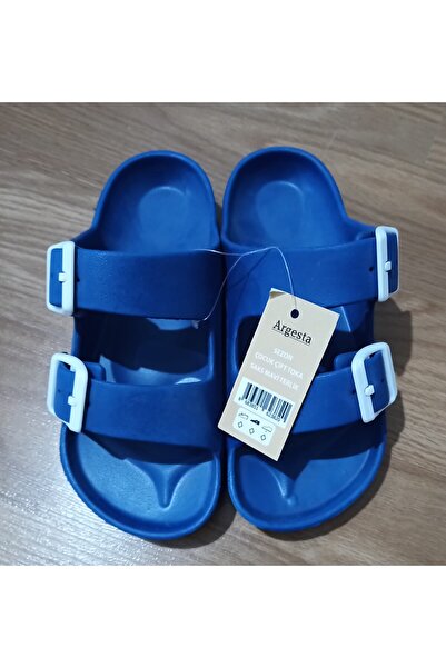 ARGESTA Children's Double Buckle Saks Blue Slippers