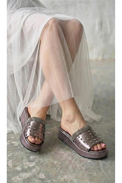 Modanizm Siesta Purple Wedge Heeled Slippers