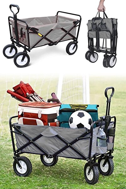 Saatistan Katlanabilir 4 Tekerlekli Taşıma Arabası, Hafif ve Kullanışlı Vagon