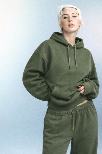 OHEPMODA Hanorac de damă cu glugă și fleece la interior