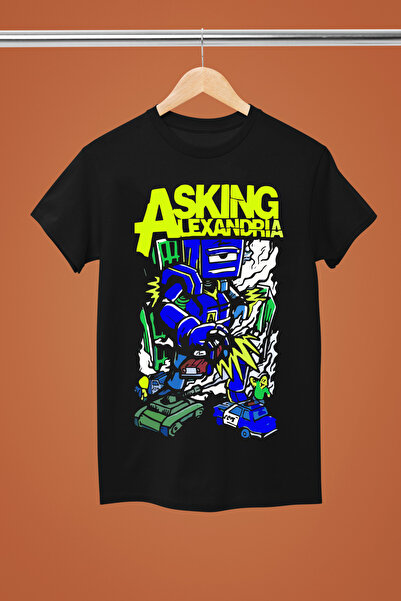 MAGORS Tricou rock cu mânecă scurtă, din bumbac imprimat, model standard, ASK...