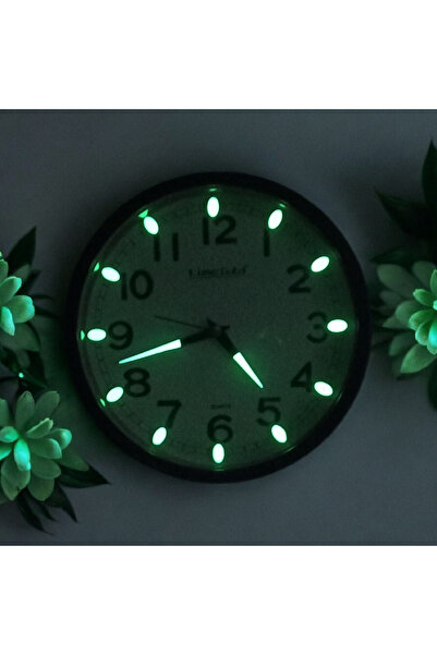 Time Gold Fosforlu Çocuk Odası Küçük Eskitme Duvar Saati Çap 22 cm Sessiz Aka...