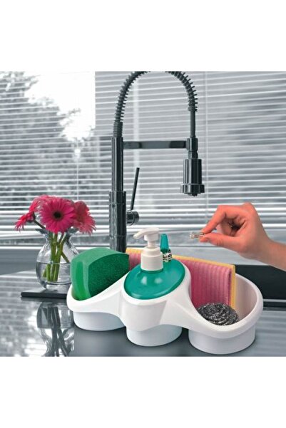 ForWhat Detergent Dispenser Liquid Soap Dispenser with Sponge Container for O...