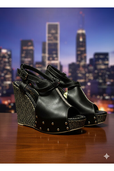 DARUGA Women's High Wedge Heeled Open Back Evening Dress Shoes