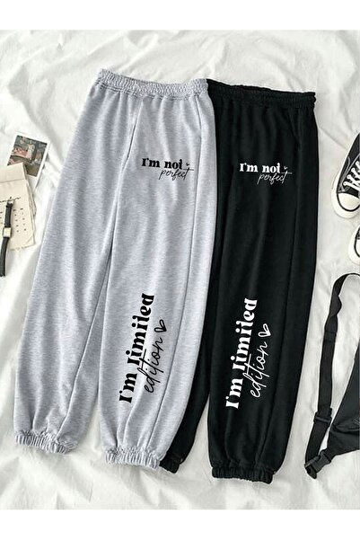 ship master Unisex I'M Limited Edition Printed 2-Piece Jogger Sweatpants Blac...