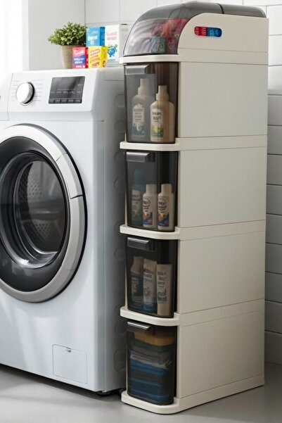 Begin Power Dulap portabil cu 5 niveluri, dulap de baie multifuncțional cu ro...