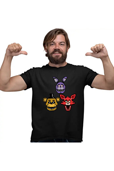 OEM Tricou Barbati Fnaf Pixel Art Five Nights at Freddy Horror Halloween
