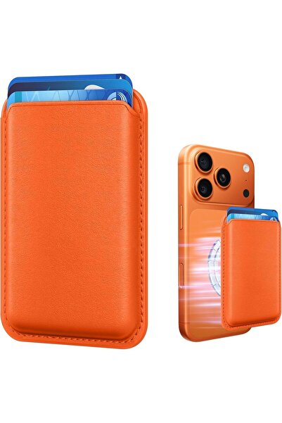 CaseHub Magsafe Cüzdan Mıknatıslı Deri Kartlık Tüm Telefon Modelleriyle Uyuml...