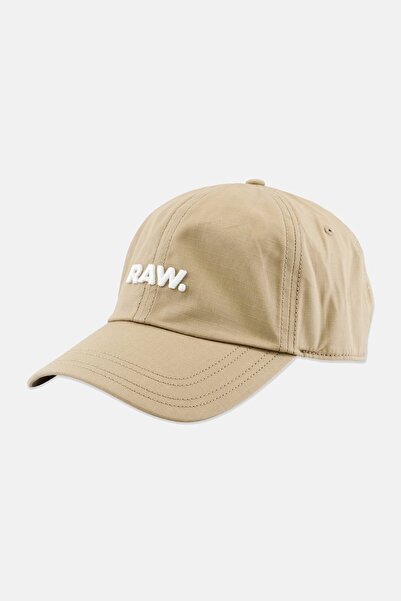 G-STAR RAW قبعة رجالية قابلة للتعديل ومطرزة بشعار، لون بيج