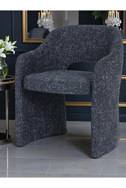 BEC13 Modern chair with a hollow back and luxurious fabric - luxurious geomet...