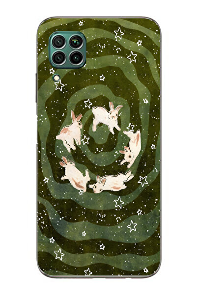 moonset Huawei P40 Lite Uyumlu Baskılı Yumuşak Silikon Şeffaf Telefon Kılıfı