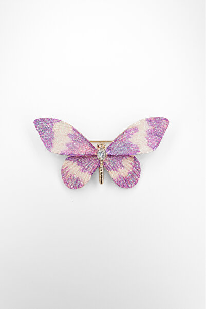Stella Fortis Işıltılı Kelebek Figürlü Taş İşlemeli Kadın Broş | Canlı Renkle...