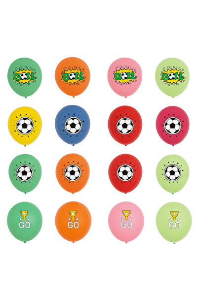 MP Mirific Party Set of 20 Football Print Latex Balloons, 30 cm