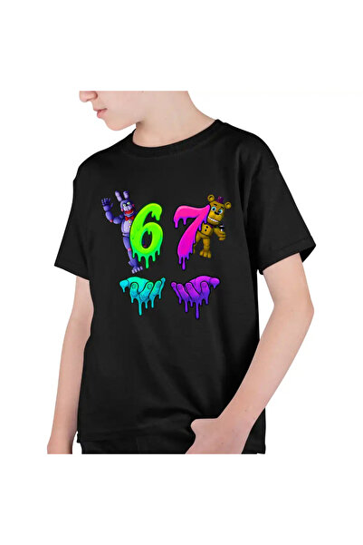 OEM Tricou Copii Baieti Fnaf Six Seven Five Nights at Freddy Horror Halloween