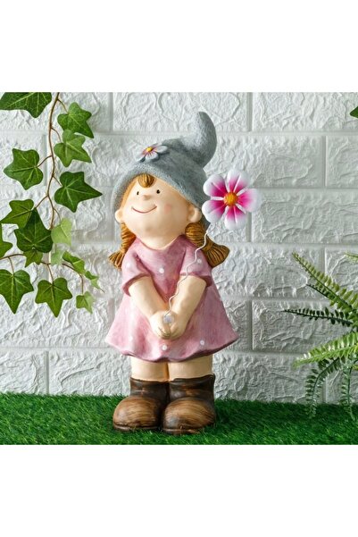 idem Ceramic Figurine Little Girl with Garden Flower 18x15x42cm