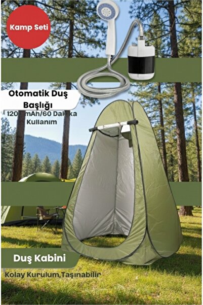 kamptek kamp teknolojisi 2'li Doğa Kamp Seti: Taşınabilir Duş Kabini + Şarjlı...